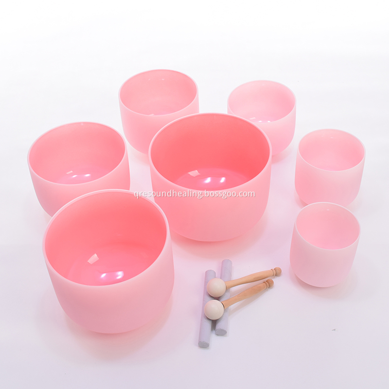 Pink Crystal Singing Bowls