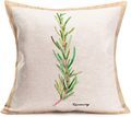 Watercolor Style Wild Floral Throw Pillow Covers Vintage Green Herb Plant Farmhouse Decorative Throw Pillow Case1