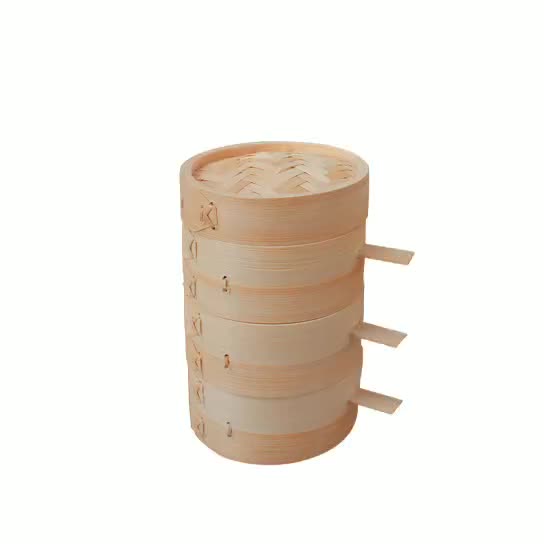 High Quality Multifunctional Bamboo Steamer Dumpling Momo Bun Steamer Restaurant Food Bamboo Steamer1