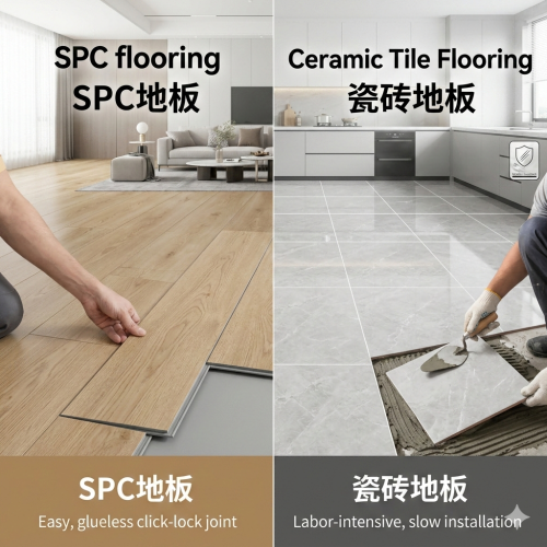 พื้น SPC VS กระเบื้องเซรามิค