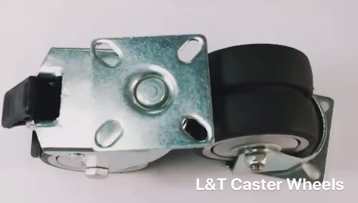 Γκρι TPR Twin-Wheel Caster