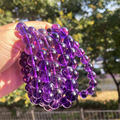Wholesale Crystal Bracelets: Healing Stone Natural Round Amethyst Bracelets for Men and Women - Gift Idea1
