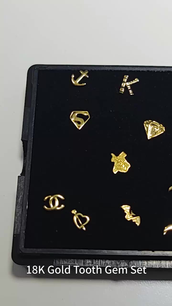 Forever Star Shining  Decoration 18K Gold Dental Crown Shape Fashion Tooth Gems1