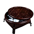 Handcrafted Bamboo Tea Table: Traditional Storage and Beautiful Balcony Decoration1