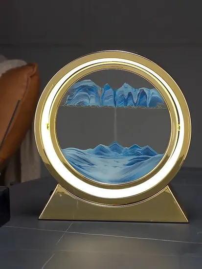 Mesmerizando 3D Pintura de areia fluida Luz noturna para relaxamento1