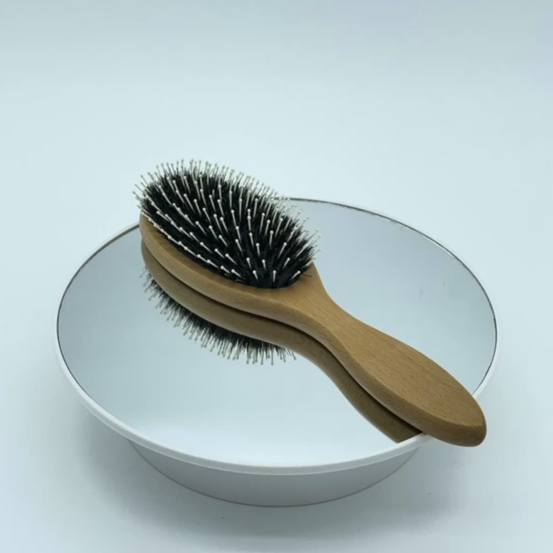 Hot sales beechwood handle 100% boar bristle hair brush1