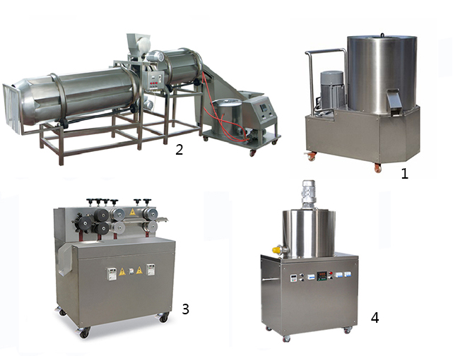 Extruded automatic core filling food machine