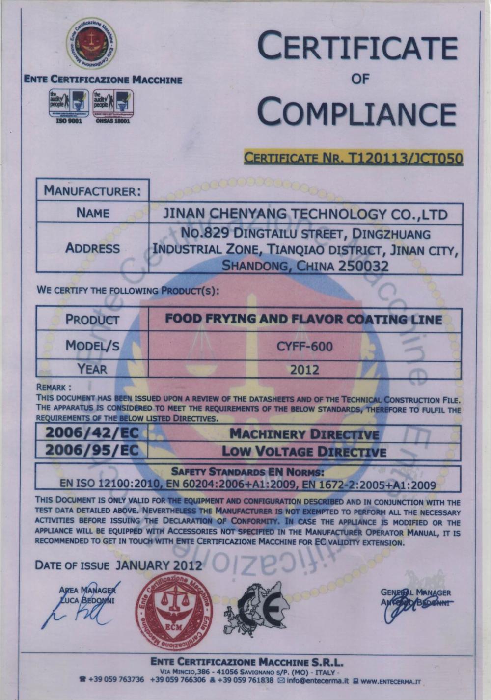 CERTIFICATE OF COMPLIANCE