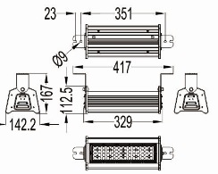 Under cabinet LED strip light 50W