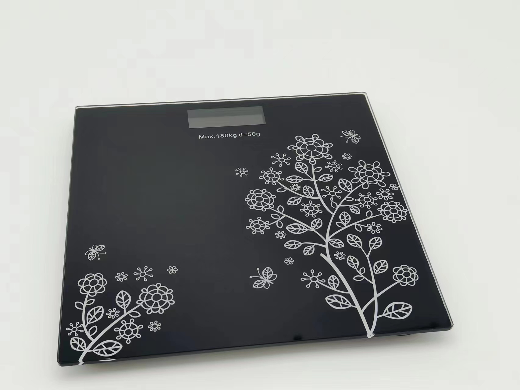 LCD bathroom scale white flower