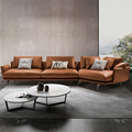 Sofa Bentuk Kulit Terbaik L Shape dengan ruang tamu kecil nordic sofa sectional sofa set modern sofa kulit asli sederhana1