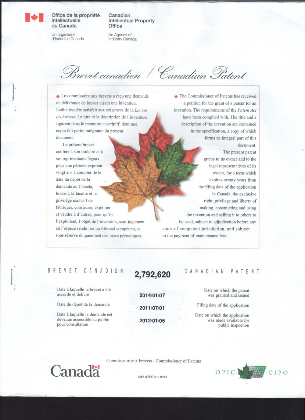 Canada Patent