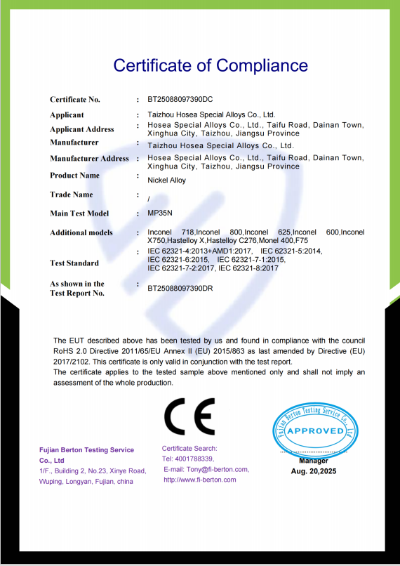 Certificate of Compliance