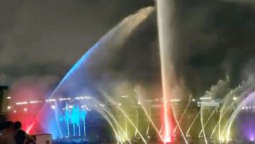 Lake floating music fountain