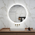 Modern Round Frosted LED Illuminated Smart Bath Mirror1