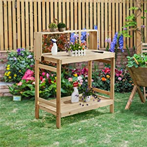 Garden Potting Bench Table