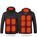 Heated Coats and Warm Clothing: Winter Custom Logo Heated Black Casual Cotton Jacket1
