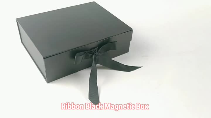 Boîte magnétique noire Ruban Grosgrain