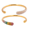 Classic Rhinestone & Imitation Pearl Bracelet: A Stylish Titanium Steel Design in Gold Plating for Women's Personality1