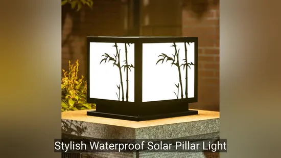 Elegante luz do pilar à prova d&#39;água movida a energia solar para espaços ao ar livre1