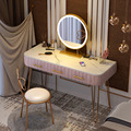 Dresseur de luxe avec miroir vanité maquillage 4 couleurs tiroirs en velours en marbre artificiel pour chambre de meubles de commode en miroir 1