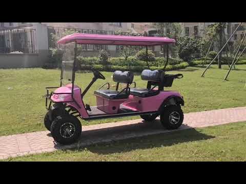 Pink color off-road  battery golf cart 