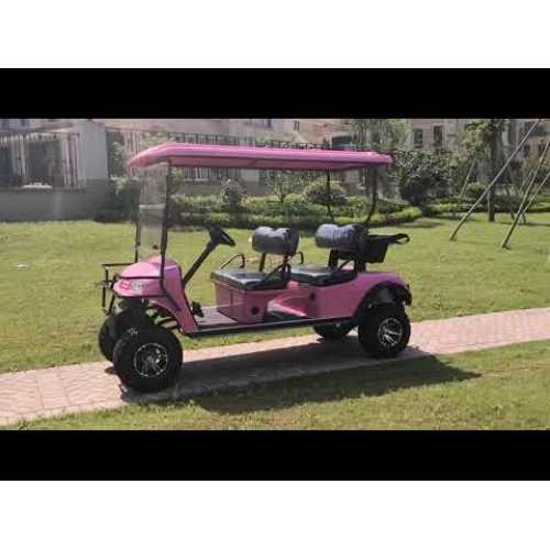 Pink color off-road  battery golf cart 