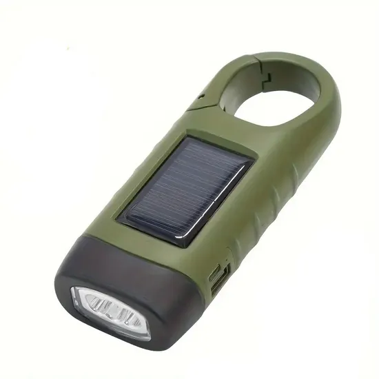 Linterna de emergencia con energía solar con lámpara de carga de manivela de mano1