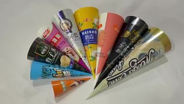 Cone shaped ice cream packaging