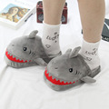 Winter Warm Closed Toe Grey Shark Fuzzy Fur Plush Fluffy Slippers for Women1