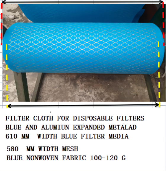 Expanded Metal Mesh Laminated Air Filter Media Blue Warna