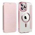 Wholesale Electroplated Magnetic TPU PC Flip Leather Case for iPhone 15 Pro/14 Pro Max1