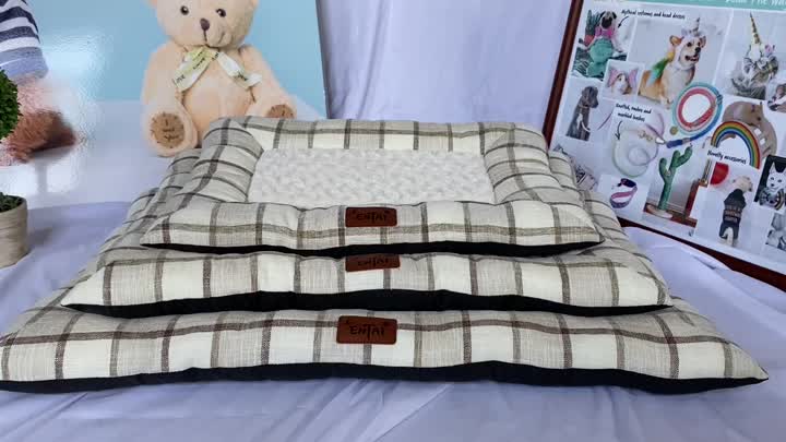 linen look with check design mattress