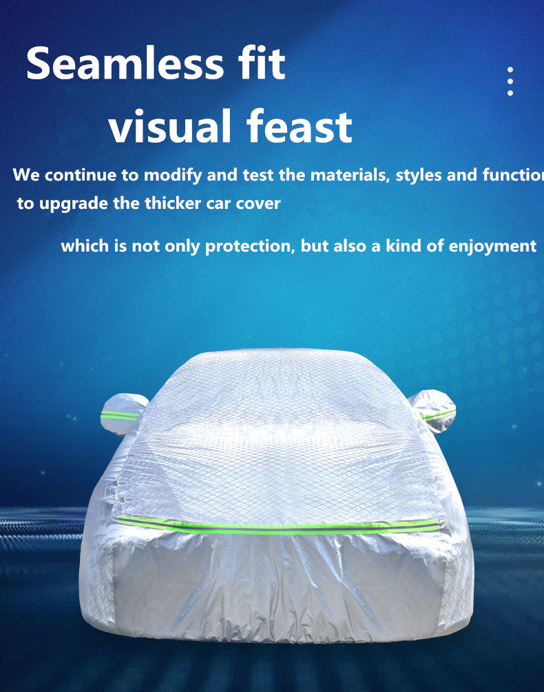 Customized logo reflective stripes imprint sunfree anti rain UV protector advertising car cover