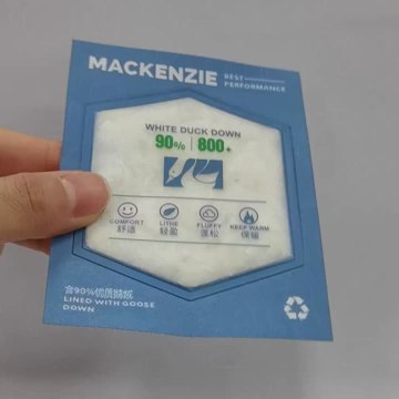 High frequency down feather label