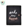 Black Vegan Leather Planner Binder with Custom Logo1