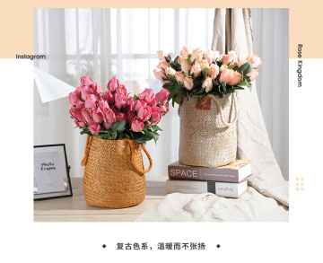 round sea grass flower basket