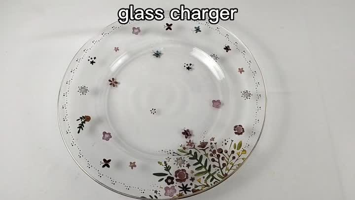 Flower Decorative Transparent Glass Dish Plates