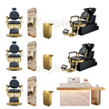 Luxury Hair Salon Furniture Set for Sale - Feng Sheng Modern Wholesale Black Barbershop Package1