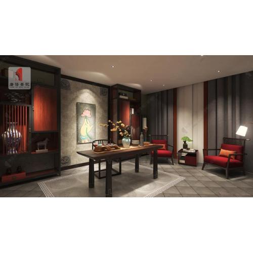 Innenarchitektur chinesischer Tea -Zimmer -Design, einfacher und eleganter orientalischer Geschmack