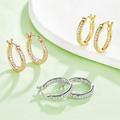 Trendy Gold Plated Sterling Silver Moissanite Hoop Earrings for Women1