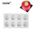 8-Hole Straight Side Cylindrical Mousse Cake Mold - Customizable Silicone Bakeware for Homemade Desserts1