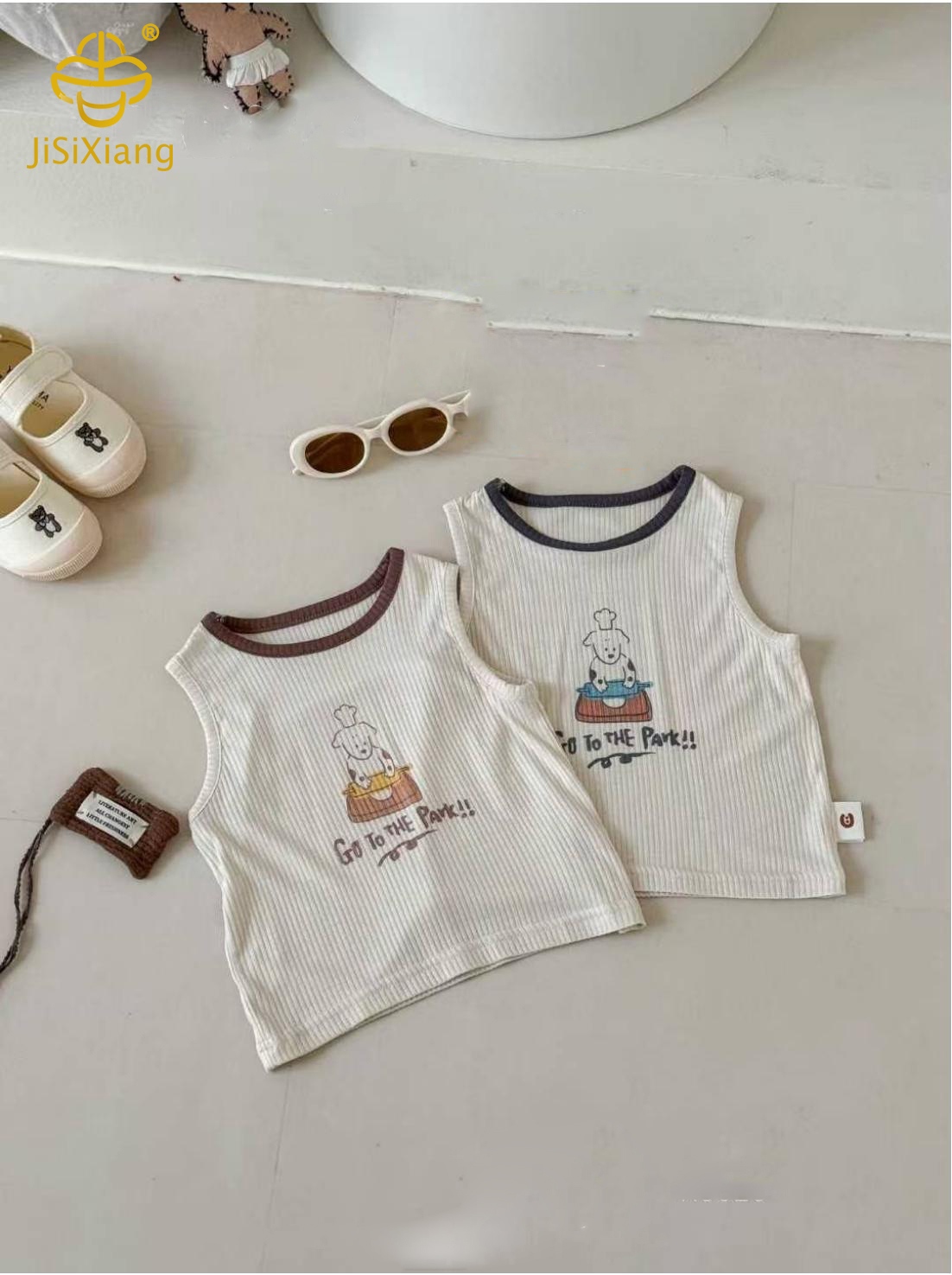 만화 영숫자 인쇄 조끼