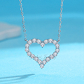 925 Sterling Silver Moissanite Heart Necklaces and Pendants for Women: Exquisite Fashion Jewelry Collection1