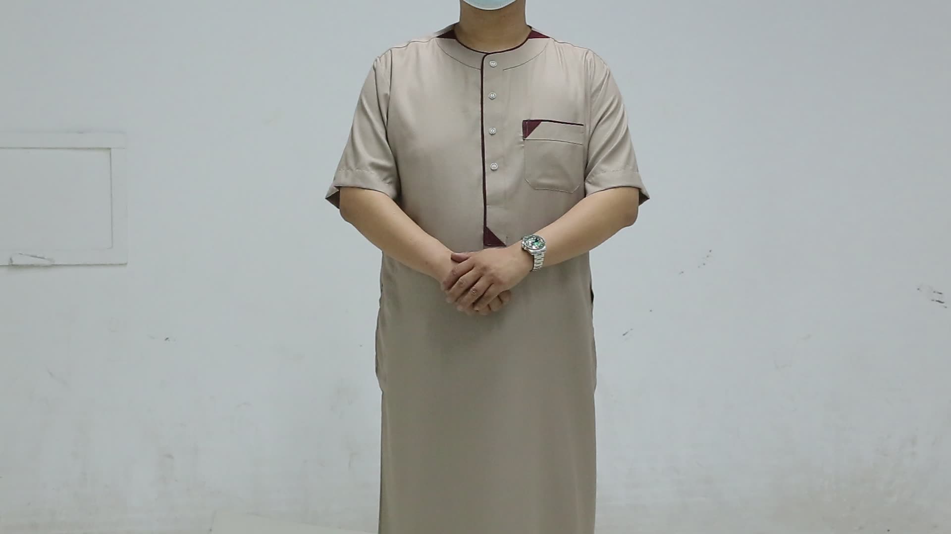 Ikaf New Fashion Jubah Arab Arab Islamic Abet Caftan Musulm Men Robe1