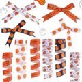 4 Rolls 20 Yards Basketball Ribbon - Sports Themed Wired Edge Gift Ribbon1