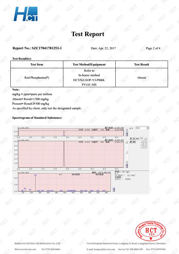 Red Phosphorus Test Report