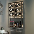 Woonkamer Custom Iron Work Cabinet European Style Wall Monted Bar Supermarket Opslag Display Wine Rack11