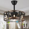 6 Speed DC Motor Farmhouse Caged Ceiling Fan with Light1
