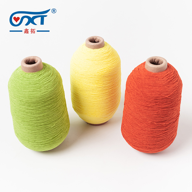 Custom colors Chinese Elastic 1407070 Rubber Spandex Covered Polyester Knitting Yarn